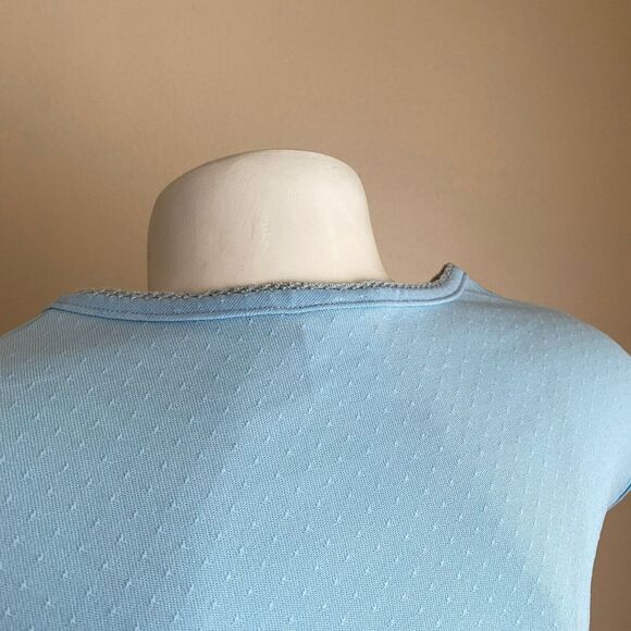 Vintage Young Teen Search Roebuck Pin Dot Sheath Dress Light Blue Size 12T - Picture 6 of 9